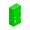 Student locker icon, isometric 3d style