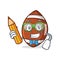 Student with pencil American football character cartoon