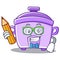 Student with pencil rice cooker character cartoon