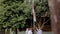 Student raising Indonesian flag in primary school