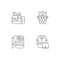 Daily student routine linear icons set