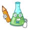 Student science beaker character cartoon