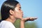 Student Teenager School Girl Blowing Kisses