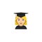 Student university graduation emoticon illustration