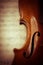 Student Violin Closeup over blurred sheet music