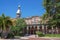 Student walking at the campus of University of Tampa in Tampa