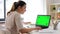 Student woman with laptop, notebook and book