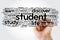 STUDENT word cloud with marker, education concept background