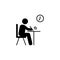 Student writing time exam icon. Element of back to school illustration icon. Signs and symbol collection icon for websites, web