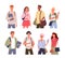 Student young multinational people diversity vector illustration set. Cartoon young man woman diverse characters