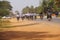 Students bicycle home from school