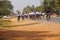 Students bicycle home from school