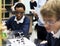 Students boys learning biology science