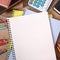 Students desk with blank books