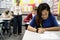 Students doing the exam in classroom