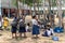 Students of a government school in India are waiting for the Mid Day Meal