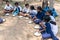 Students of a government school in India are waiting for the Mid Day Meal