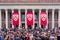 Students of Harvard University gather for their graduation ceremonies on Commencement Day