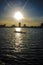 Students practicing Canoe and Kayak in Charles River, Boston.