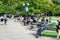 Students on the University of Melbourne South Lawn