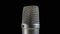 Studio Condenser Microphone Rotates on a Black Background