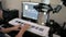 Studio condenser microphone select focus shallow depth of field