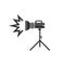 The studio flash icon icon on the tripod. Pulsed light for professional use by photographers
