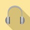 Studio headphones icon, flat style