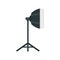 Studio light stand icon, flat style