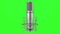 Studio microphone loop rotate on green chromakey background