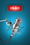 Studio microphone stand on background sign light ON AIR