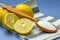 Studio photo of citric acid and lemons