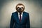 Studio Photo Portrait Of A Sloth In Business Clothes, Concept Of Humor And Professionalism, Technology. Generative AI