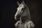 Studio photo portrait of unicorn dressed in 19th century, created with Generative AI technology