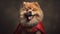 studio photo shot of Chow Chow dog in a superhero outfit Generative AI
