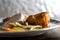 Studio photo of Yorkshire pudding on a plate