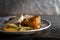 Studio photo of Yorkshire pudding on a plate