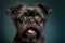 Studio portrait of a affenpinscher with a surprised face, created with Generative AI technology