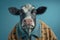 Studio portrait of a confident cow. created with Generative AI technology