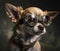 Studio portrait of cute Chihuahua pilot - Generative AI