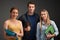 Studio Portrait Of Three University Students