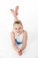 Studio Portrait Of Young Female Gymnast