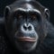 Studio Shot of Chimpanzee in Facing You Against a Dark Background