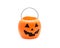 Studio shot Jack O` Lantern Halloween pumpkin pail isolated on w