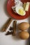 Studio shot of meringues and ingredients