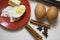 Studio shot of meringues and ingredients