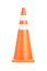 A studio shot of an orange construction cone