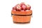 Studio shot of red apples in a wooden barrel