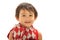 Studio shot of a young boy smiling facing camera