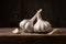 Studio still life garlic, culinary essential in elegant composition